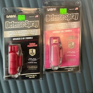 Set of 2 Defense Spray Key Ring - Pink and Red